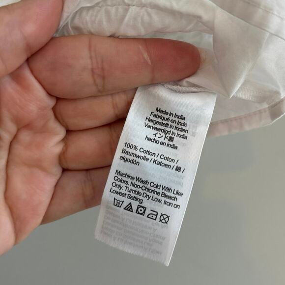 NWT Madewell Smocked Button-Front Top in Poplin In White Size XL - Picture 5 of 6